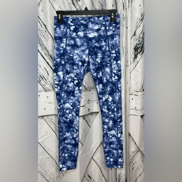 Athleta Pants - Athleta Leggings Blue & White Tie Dye S
